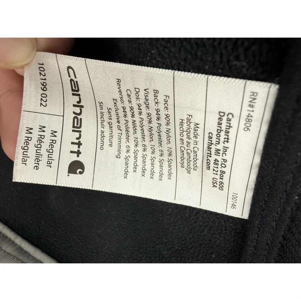 Carhartt Crowley Soft Shell Jacket Mens Medium Full Zip Gray Hiking (102199 022)